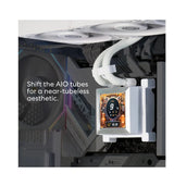 LIAN LI, Hydro-Shift LCD AIO 360mm Liquid CPU Cooler with 2.88" IPS LCD Screen - White