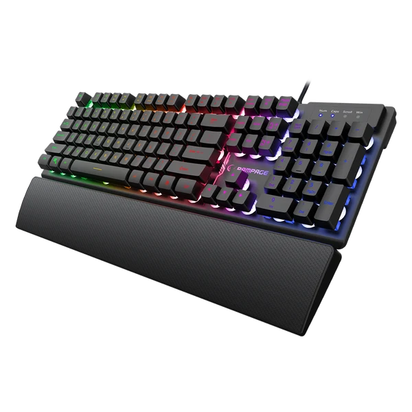 Rampage FORTUNA KM-RX7 Keyboard and Mouse Combo - US Layout USB 6400 DPI - Black