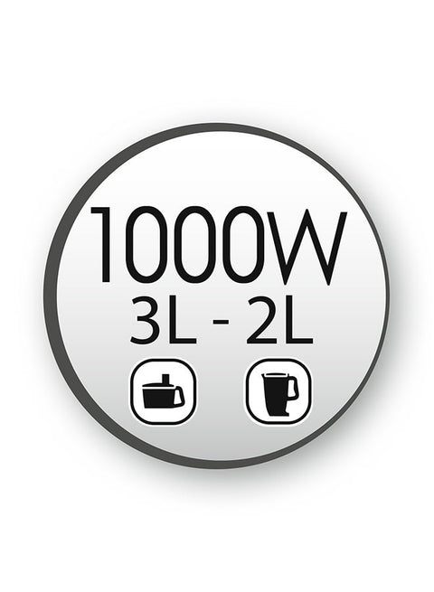 Food Processor | Double Force 3L Food Processor |8 Attachments | 2 Years Warranty 3 L 1000 W FP821827 Black / Silver