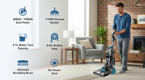 Arshia CW128-3061, Carpet Washer With Advance Scrubbing Brush