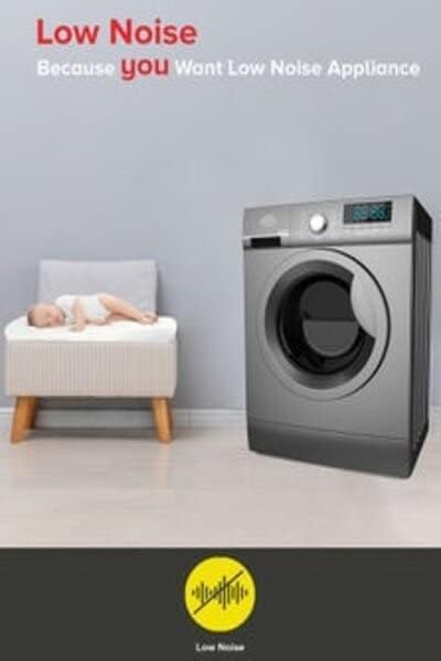 SHARP Front Load Washing Machine 9Kg 1200 RPM 16 Programs Silver