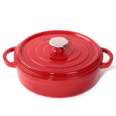 OMS Cast Iron Low Casserole With Enamel Coating Gray 24 cm