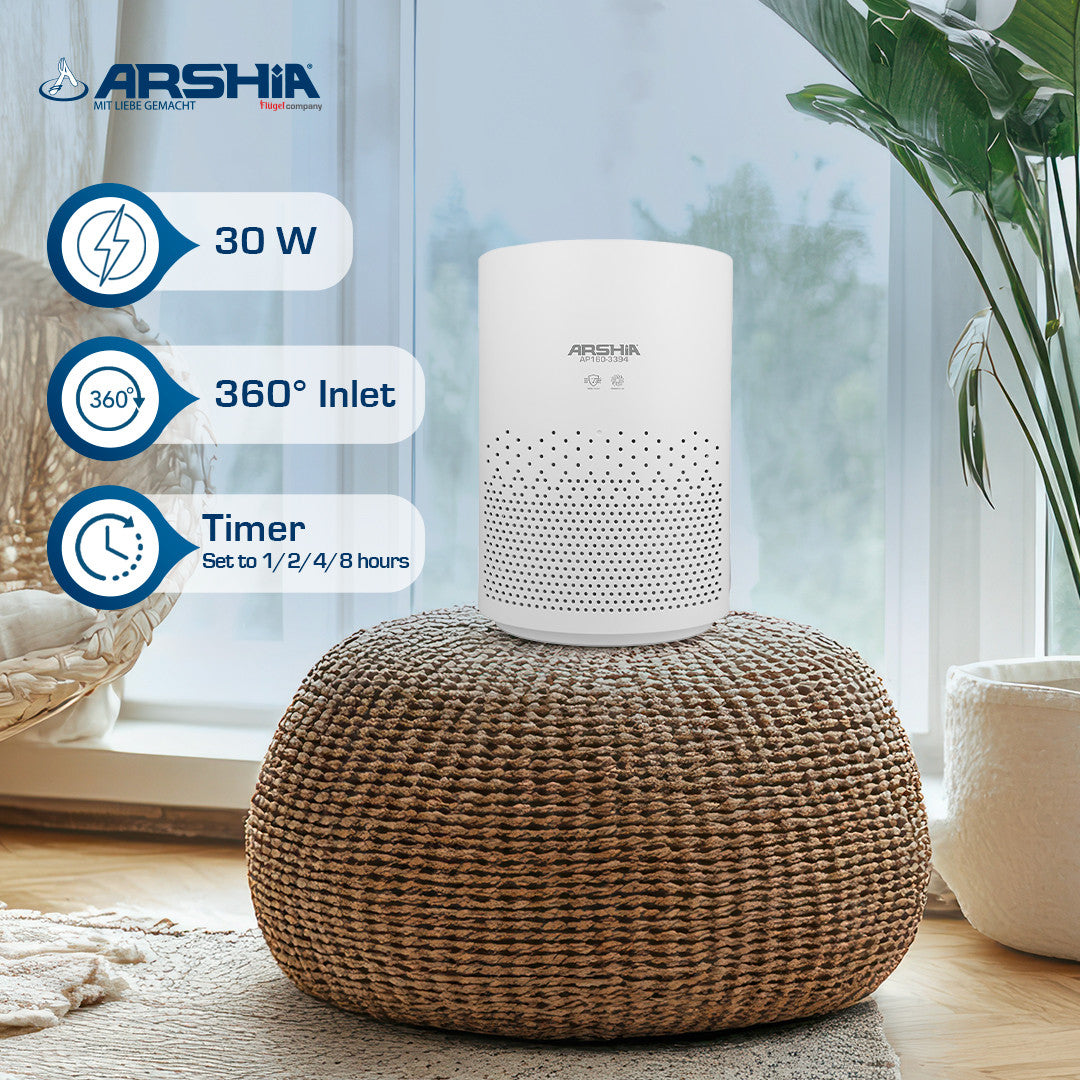 Arshia AP160-3394, Air Purifier with HEPA Filter & Ionization