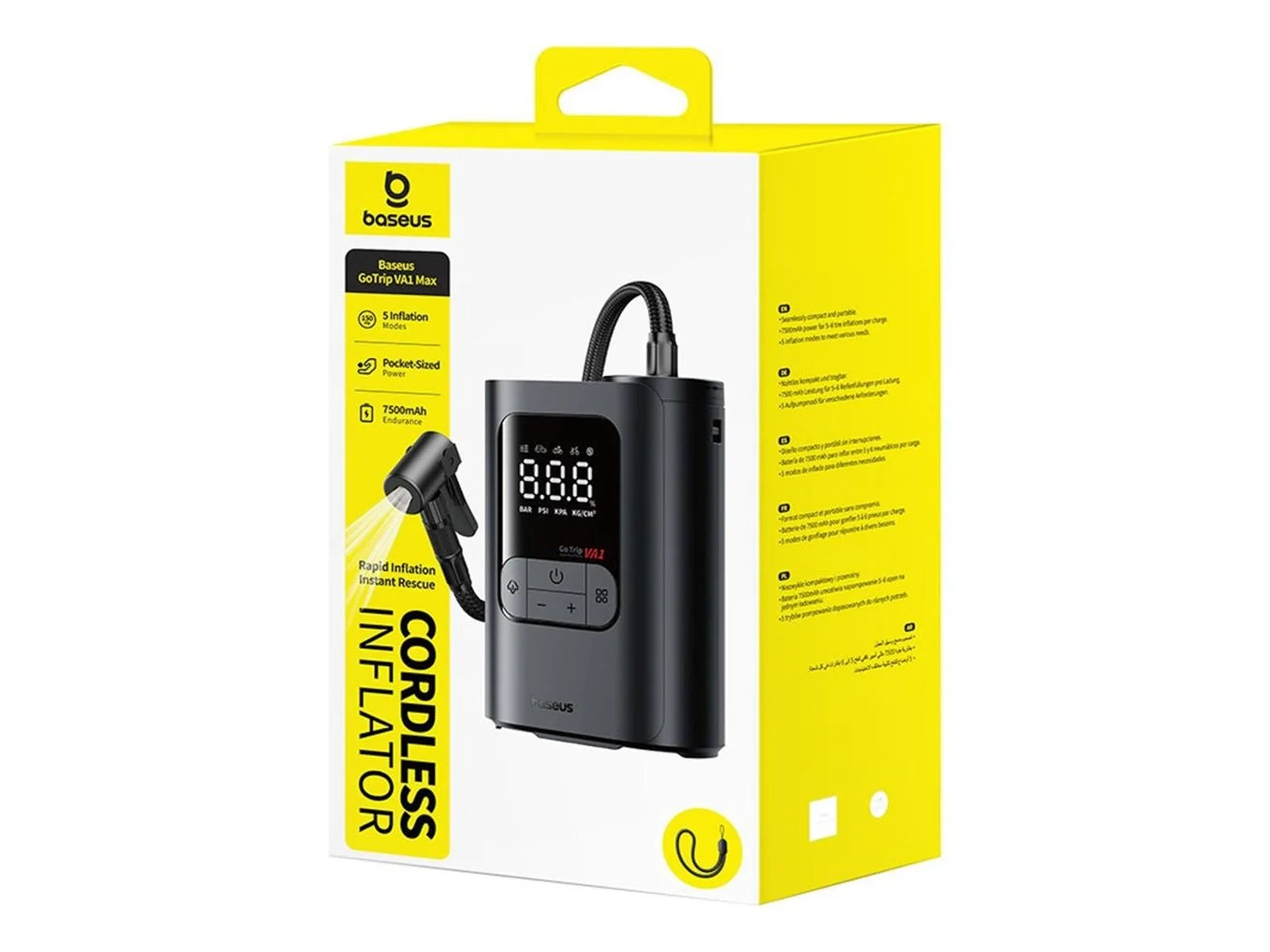 Baseus GoTrip VA1 Max Super Mini Cordless Inflator 22-Cylinder - Black