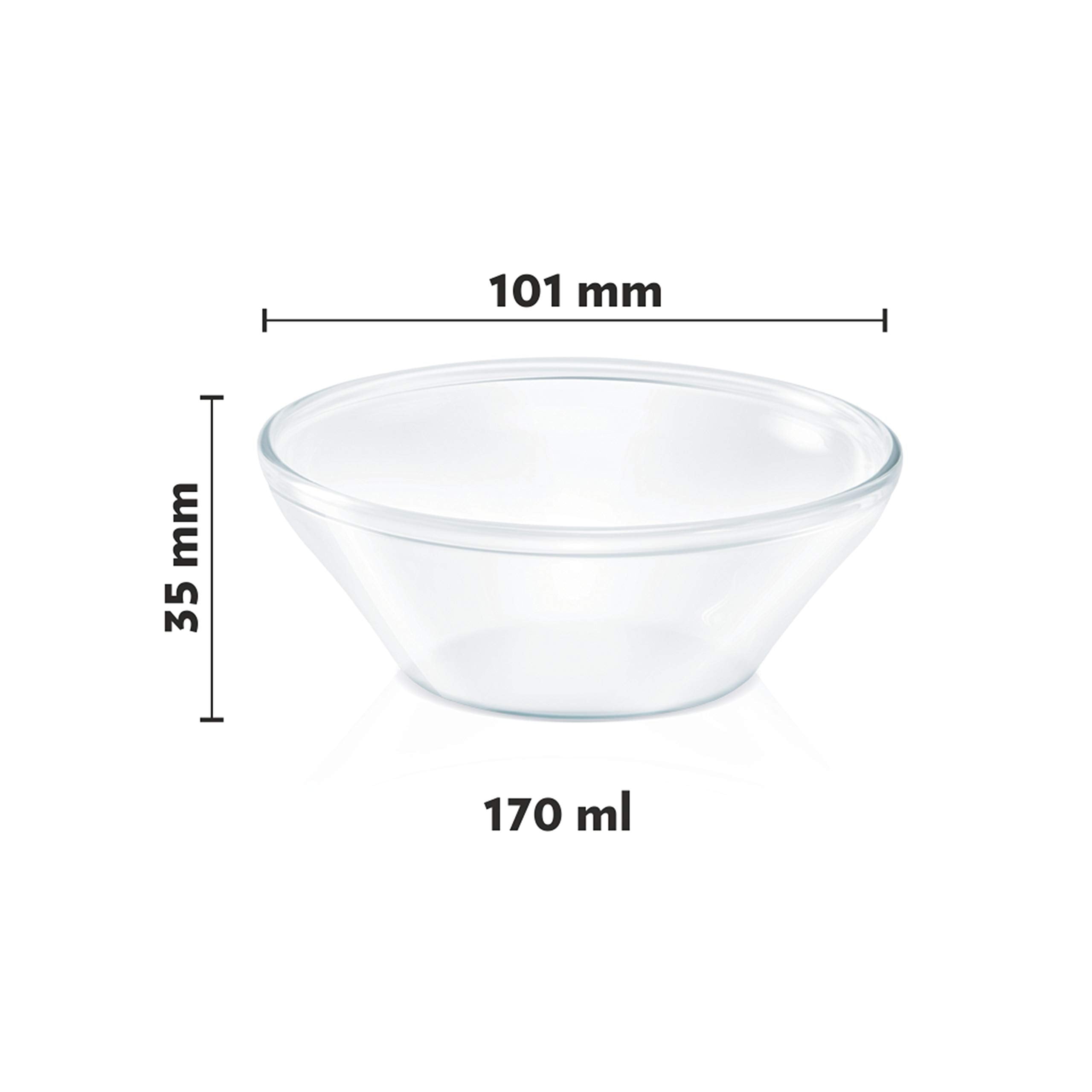 Borosil Venus Glass Katori Set of 6 – 170 ml