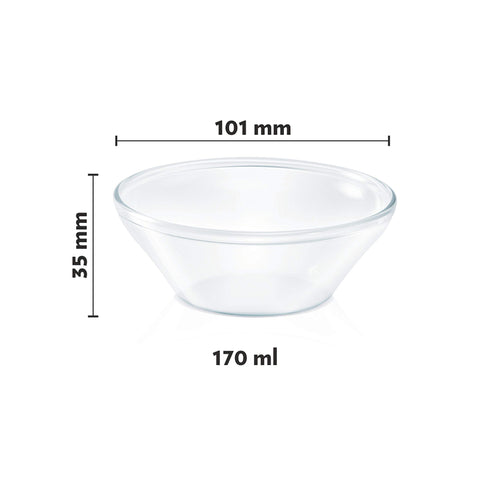 Borosil Venus Glass Katori Set of 6 – 170 ml