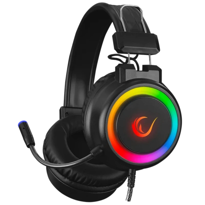 Rampage SN-R10 ALQUIST RGB Headset with USB and 3.5mm AUX - Black