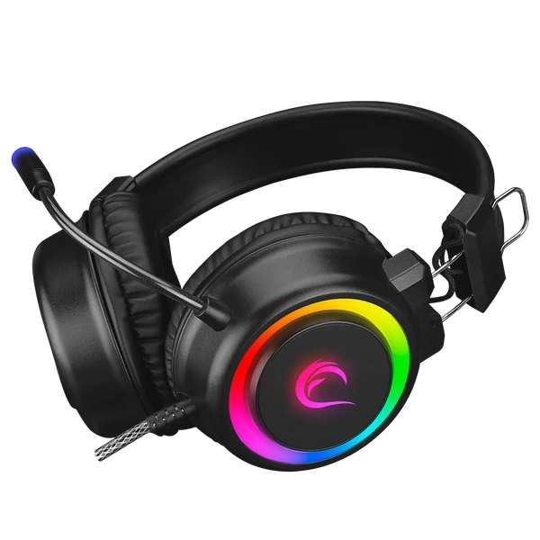 Rampage SN-R10 ALQUIST RGB Headset with USB and 3.5mm AUX - Black