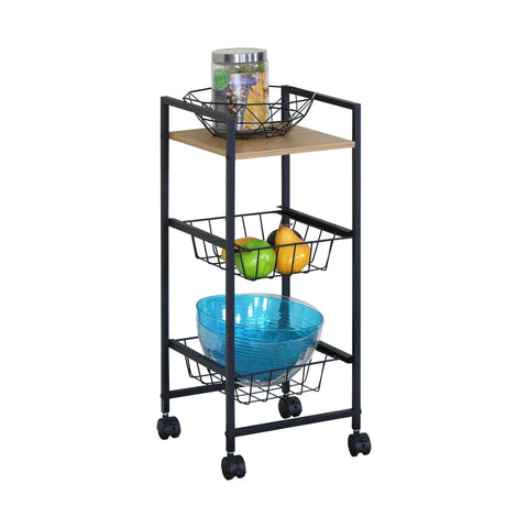 3-Tier Kitchen Organizer Cart with wheels (29 x 30 x 70 cm)