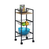 3-Tier Kitchen Organizer Cart with wheels (29 x 30 x 70 cm)