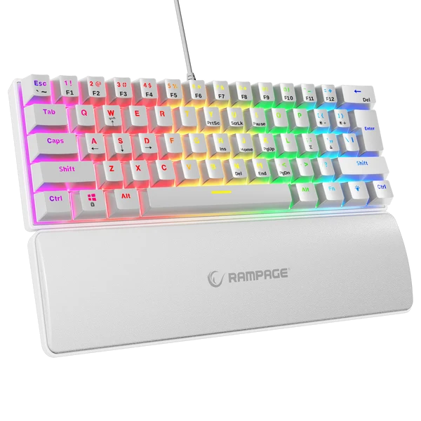 Rampage 60% Gaming Keyboard - White
