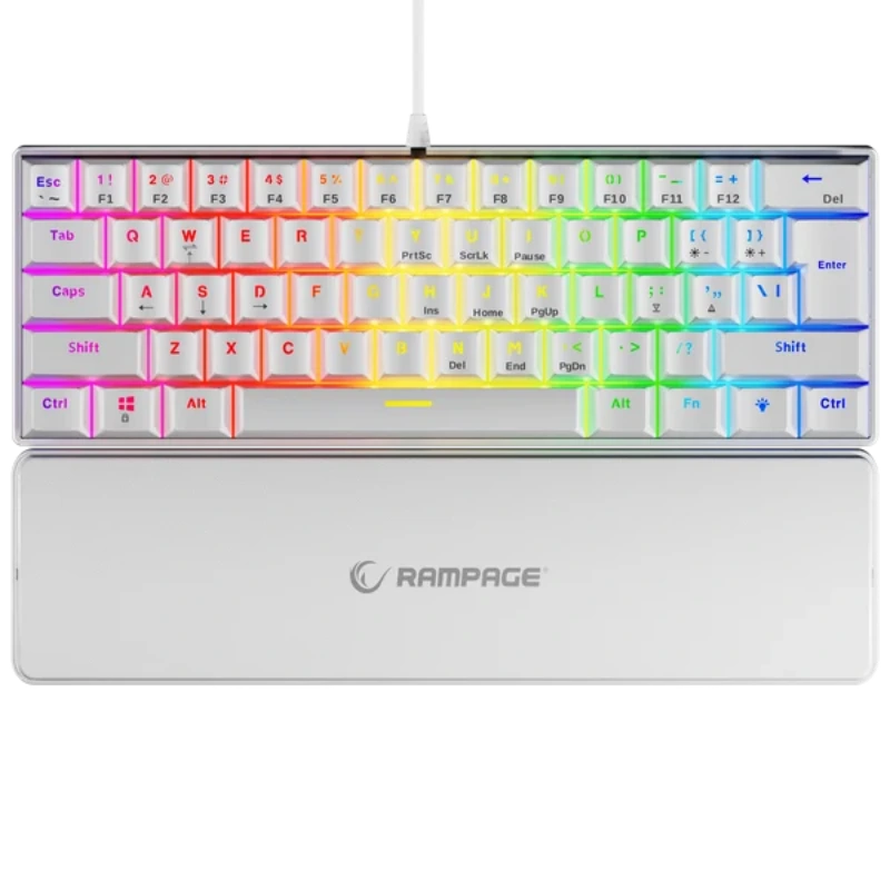 Rampage 60% Gaming Keyboard - White