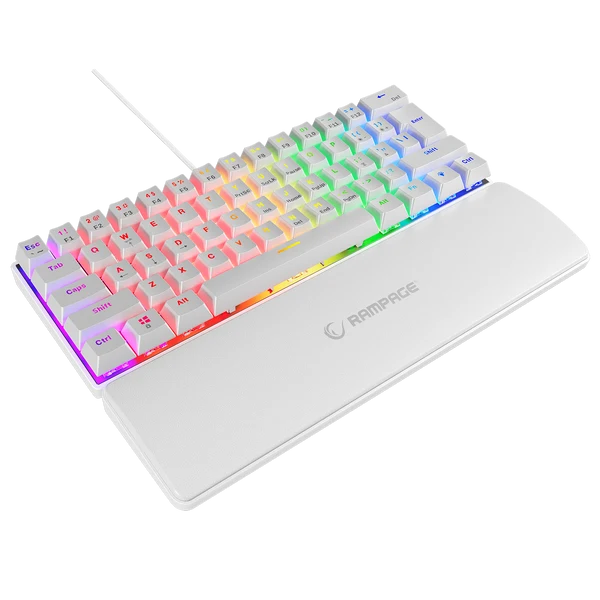Rampage 60% Gaming Keyboard - White