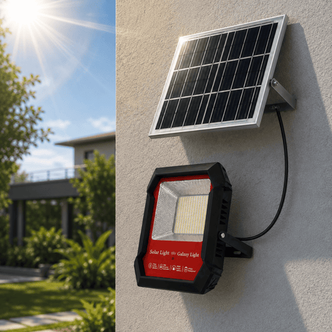 Galaxy Light Solar LED Floodlight with Remote Control, IP67 Waterproof Design & Separate Solar Panel