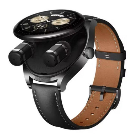 Huawei Watch Buds, Stainless Steel Body, Leather Strap - Black