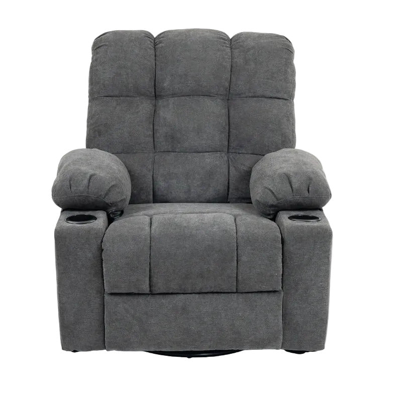 Black Bull Premium Sofa Swivel Rocker Recliner Fabric - Dark Grey