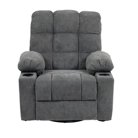 Black Bull Premium Sofa Swivel Rocker Recliner Fabric - Dark Grey
