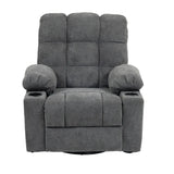 Black Bull Premium Sofa Swivel Rocker Recliner Fabric - Dark Grey