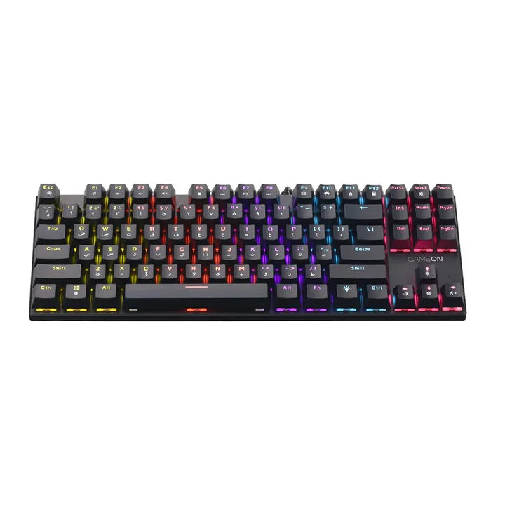 GAMEON KENORA Series 80% RGB Mechanical Wired Gaming Keyboard, Red Switch - English/Arabic (GOMK87-RS)