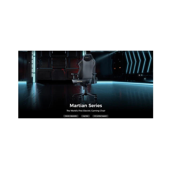 DXRacer Martian Series Electric Adjustable Backrest Large (Fabric) Gaming Chair - Black