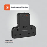 Porodo Multi-Port Wall Socket - Black
