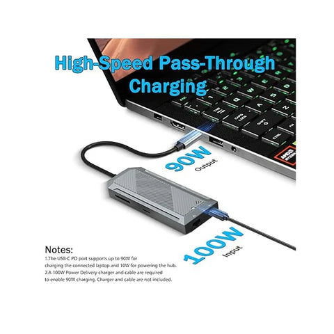 Redragon UCA 9-Port USB-C Hub - Black