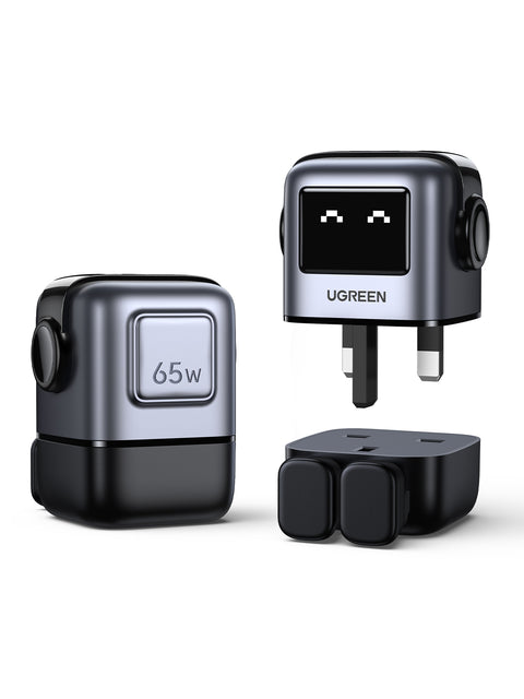 UGREEN Nexode RG 65W 3-Port GaN Fast Charger UK Grey CD361