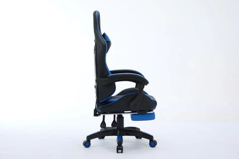 Oartex Model LD034 PVC Gaming Chair With Footrest - Black & Blue