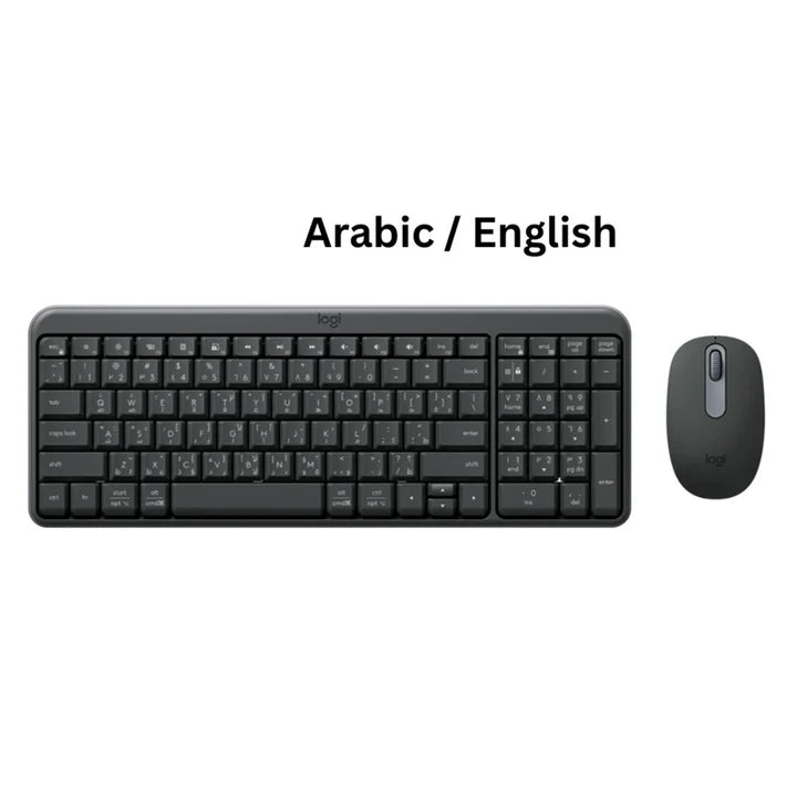 Logitech MK250, Compact Bluetooth Wireless Combo, Keyboard & Mouse, English/Arabic - Graphite