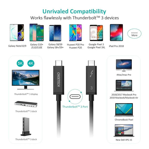 كابل Choetech Thunderbolt 3 Active A3006