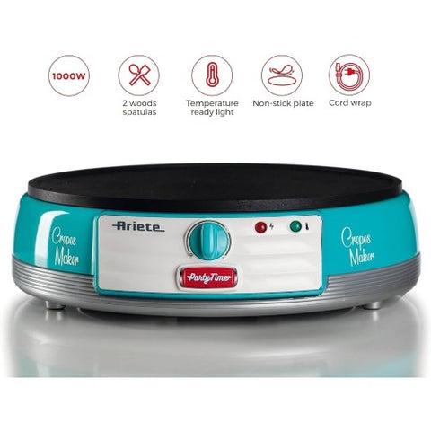 Ariete 1000 Watts, Electric Crepes Maker, Blue - MOD202.01