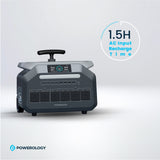 Powerology 600000mAh Solar Portable Generator - 2400W, 4 AC Sockets