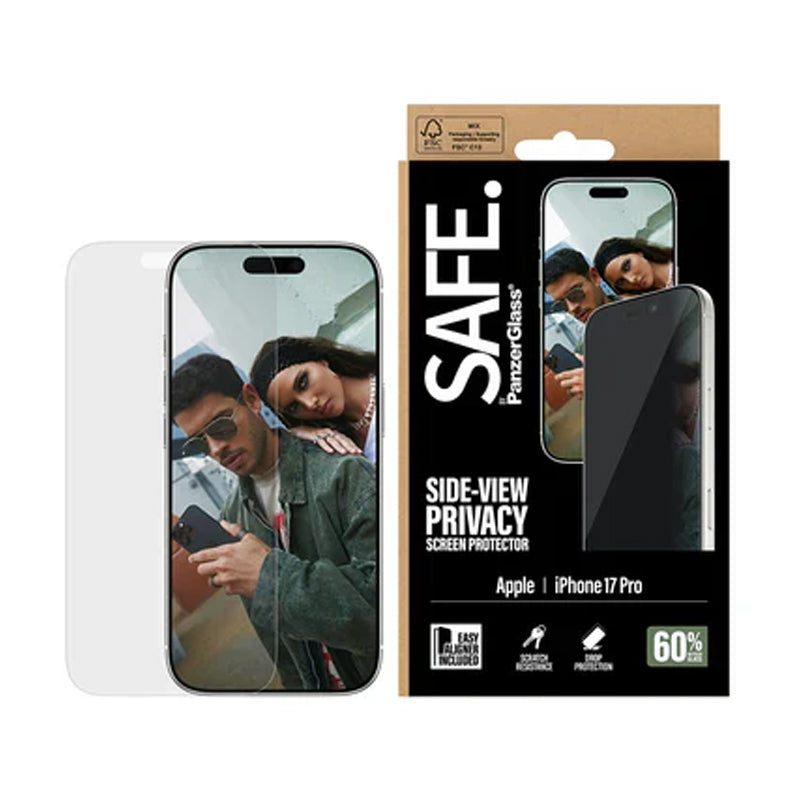 Safe. by PanzerGlass Privacy Screen Protector iPhone 17, 17 Air, 17 Pro, 17 Pro Max | Ultra-Wide Fit w. EasyAligner
