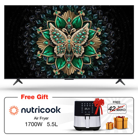 TCL 75C6K, 75-Inch 4K Mini LED Google TV with 144Hz With Nutricook Air Fryer Free
