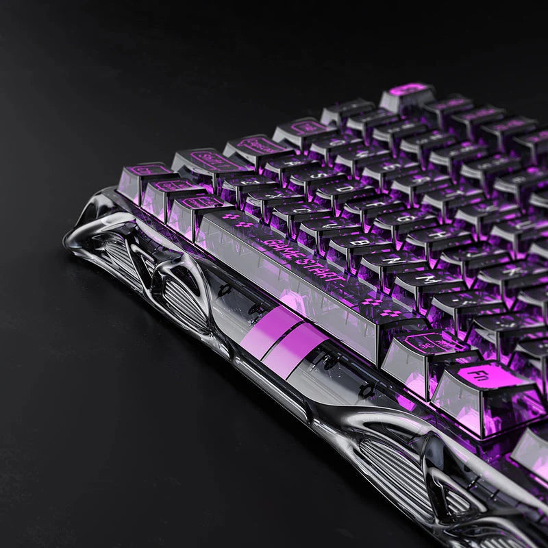 GravStar Mercury V75 Lite 75% Hall Effect Magnetic Switch Gaming Keyboard - Transparent Black