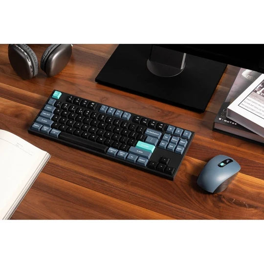 Keychron B33 Keyboard and BM25 Mouse Wireless Combo, 80% TKL, Black/Green - Arabic Layout