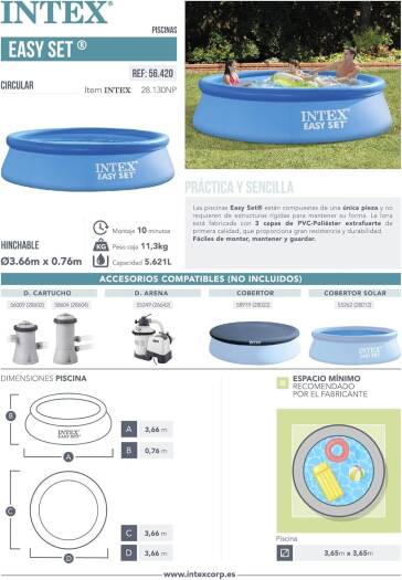 INTEX Easy Set Pool 12 Ft X 30 In, 366x76cm, 28130
