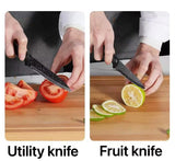 Swiss Gold 6-Piece Stainless Steel Kitchen Knife Set with Non-Stick Blades and Y-Peeler