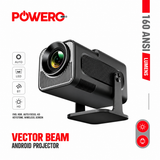 جهاز العرض PowerO+ Vector Beam بنظام Android وبسطوع 160 ANSI lumens - أسود