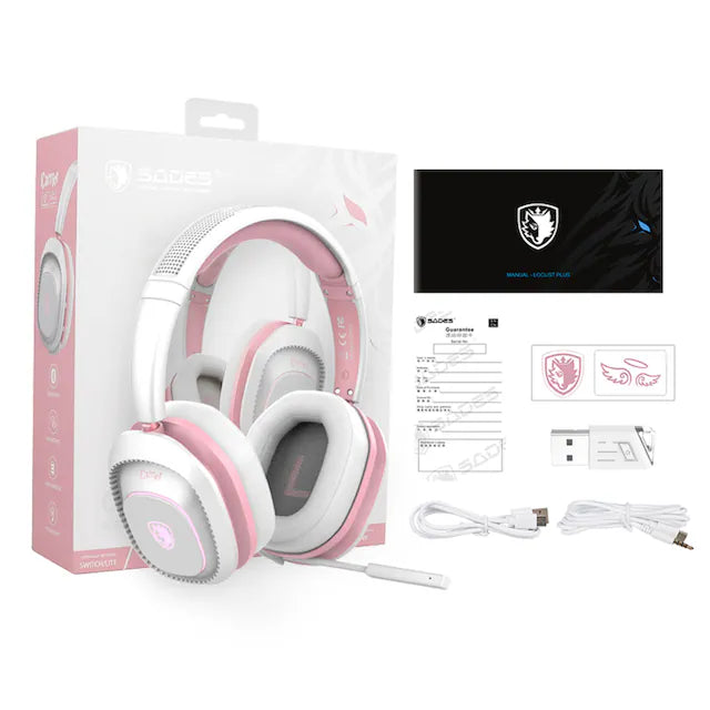 ساديس سماعة رأس لاسلكية للألعاب كاريير SA-203 - وردي