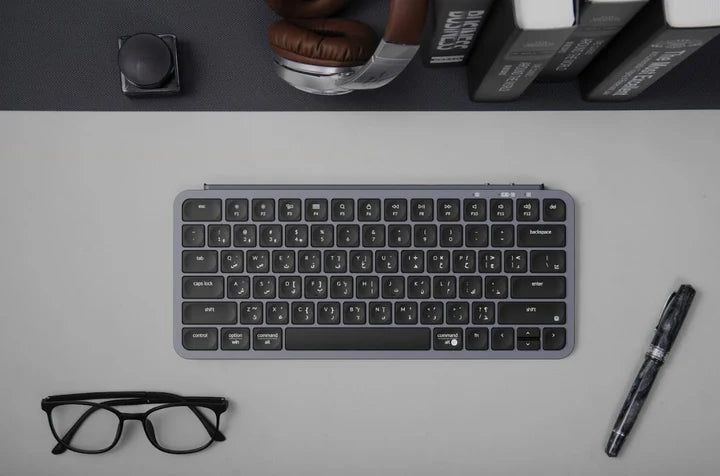 Keychron, B1 Pro Ultra-Slim Wireless 75% ZMK Custom Keyboard for Windows & Mac, English/Arabic - Space Grey