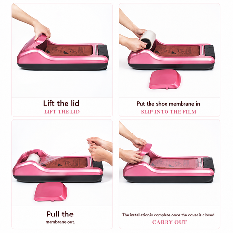 Automatic Mechanical Shoe Cover Dispenser with Foot Pedal Activation and Double Steel Film Cutter