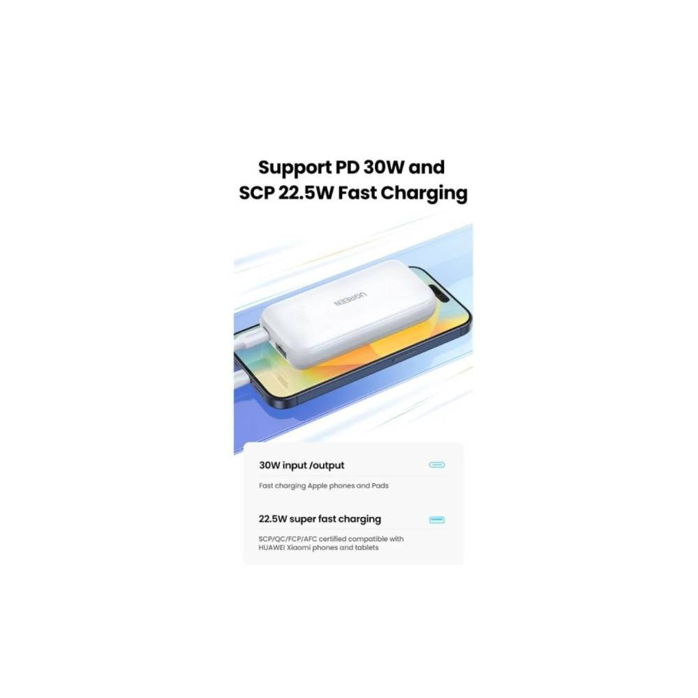 UGREEN 10000mAh PD-30WTwo-way Fast Charging Power Bank PB501