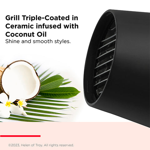 Revlon, SmoothStay Coconut Oil Infused Hair Dryer 2000W with Smoothing Concentrator & Volumising Diffuser – Shiny, Smooth Hair