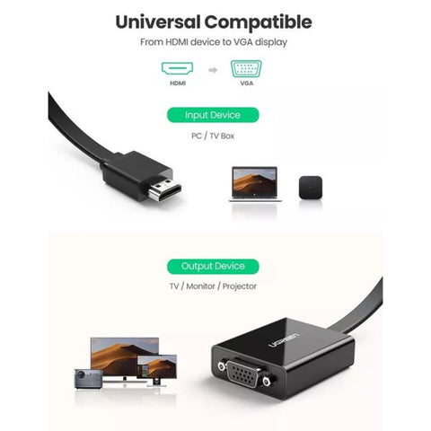 UGREEN HDMI to VGA Converter 25cm (Black)