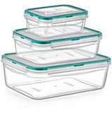 Plastart FRESH BOX RECTANGLE 3-PIECE SET (0,4 LT. + 0,8 LT. + 1,4 LT.) - Transparent