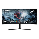 Rampage CYCLOPS CY34R180 34-Inch Curved Gaming Monitor 180Hz 0.5ms Fast VA HDR FreeSync RGB - Black