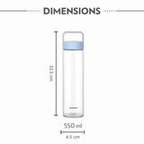 Borosil Borosilicate Glass Water Bottle with Leakproof Airtight Lid, Fridge Safe Wide Mouth Clear Bottle