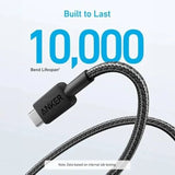 Anker 322 USB-C To Lightning Cable (3FT Braided) - Black