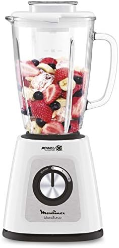 Moulinex Blendforce Glass Blender, White, 1.75 L, 700 W, LM435127